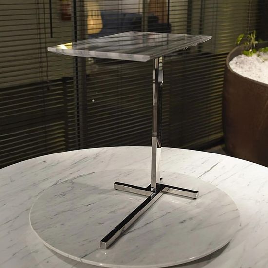 Flamingo Marble Accent Table with Steel Base - Variation Available